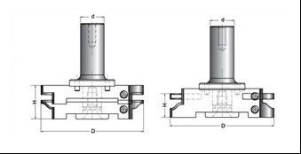 Zwarte kleur Deurkader CNC router bits met veranderlijk messen