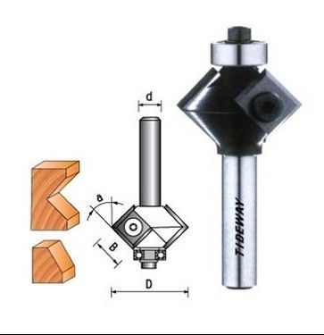Schuine rand CNC router bits met omkeerbare messen, met micro graan wolfraamcarbide tips