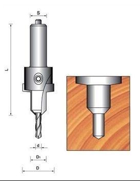 TCT countersink bits met rood (LH) of zwarte (RH) kleur geschilderd oppervlak