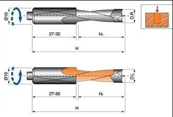 TCT Bits voor meerdere boren machines-stalen body met thermische behandeling